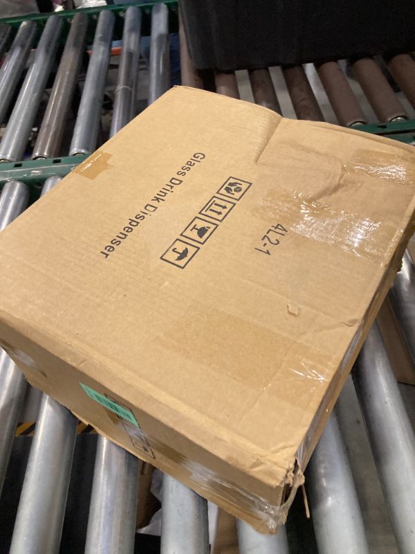 Photo 1 of 2PCS Large Drink Dispensers for Parties,Glass Beverage Dispenser with Wood Stand,Lemonade Drink Dispenser with Stainless Steel Spigot for Fridge,Water, Juice,Punch,Cocktails,Ice Tea & Sun Tea