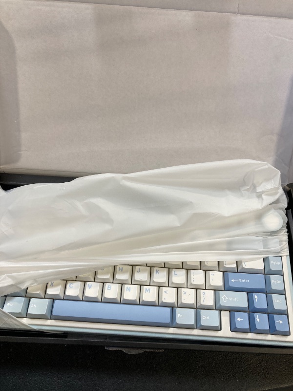 Photo 1 of AULA F75 75% Wireless Mechanical Keyboard, Hot Swappable Creamy Keyboard, Pre-lubed Greywood Switches RGB Backlit Gaming Keyboards, 2.4GHz/Type-C/BT5.0(Salt White Blue)