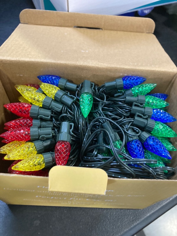 Photo 1 of 2 Pack C6 Christmas Lights Outdoor Indoor, Total 200 LED 66 FT Connectable Christmas String Lights with Timer & 13 Modes, Waterproof Twinkle Light for Xmas Tree Party Wedding Decorations (Multicolor)