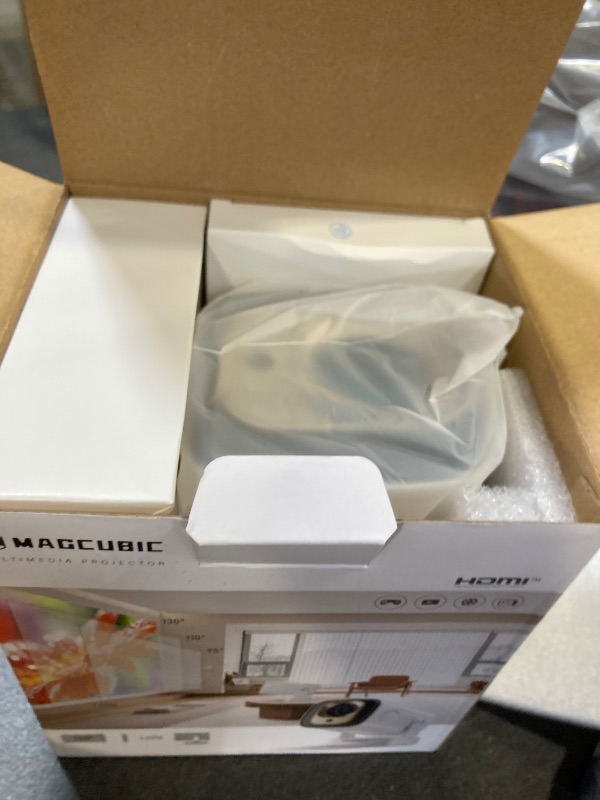 Photo 1 of ?Auto Focus&1080P?Magcubic Mini Smart Projector with 4K Support, Portable Projector with Wifi and Bluetooth, 5W Speaker, Built in Apps, Voice Control, Outdoor Movie Projector