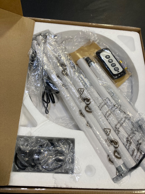 Photo 1 of JOOFO Floor Lamp,30W/2400LM Sky LED Modern Torchiere 3 Color Temperatures Super Bright-Tall Standing Pole Light with Remote & Touch Control for Living Room,Bed Room,Office (Black)