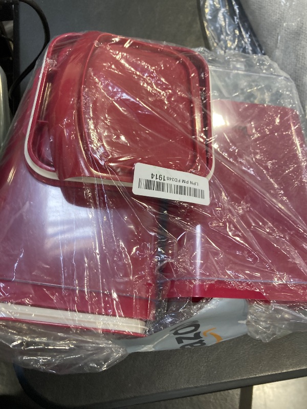 Photo 1 of Osacoe Cereal Dispenser Countertop Red 2 Pack with Creal Bowls Spoons Cutlery Box, Cereal Containers Storage - Not Easy to Crush Food, Dry Food Dispenser For Pantry Candy Snack