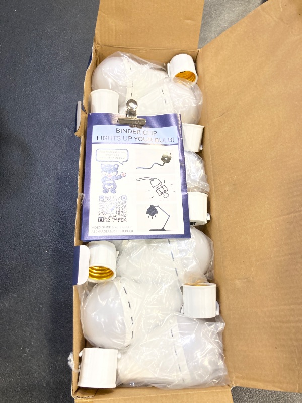 Photo 1 of BoRccdit KeepLit 8PK Emergency Rechargeable Light Bulbs, 48H Battery Backup, 3 Brightness Levels, 12W 65W Equivalent A19 LED Bulbs Auto-On During Power Outage, for Hurricane, Emergency Use (Daylight)