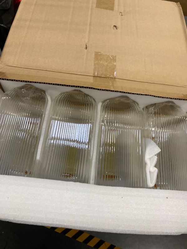 Photo 1 of 4 Pack 2 Liter/68 oz Square Glass Pitcher with Lid, Classic Stripes Water Pitchers with Handle for Fridge, Large Jug for Iced Tea, Coffee, Borosilicate Glass Carafe for Hot/Cold Brew Drink, Gold