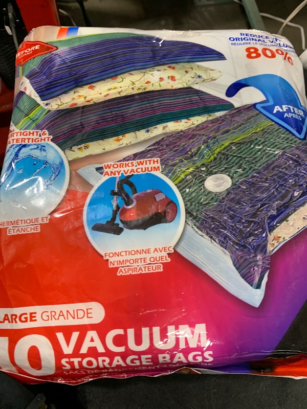 Photo 1 of 10 Pack Large Vacuum Storage Bags for Comforters, Blankets & Clothes – Vacuum Sealed Compression Bags with Hand Pump – Space Saver Storage Bags for Bedding, Moving, Travel & Organization