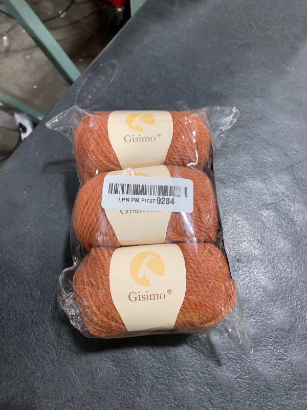 Photo 1 of 100% Merino Wool Yarn, 3-Ply Luxurious and Soft Yarn for Hand Knitting & Crocheting (Amber, 3Balls)