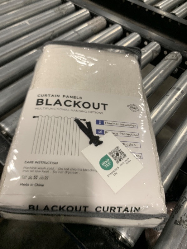 Photo 1 of 100% Blackout Shield Linen Blackout Curtains for Bedroom 84 Inches Long, Back Tab/Rod Pocket Living Room Drapes, Thermal Insulated Blackout Curtains 2 Panels Set, 50" W x 84" L, Cream
