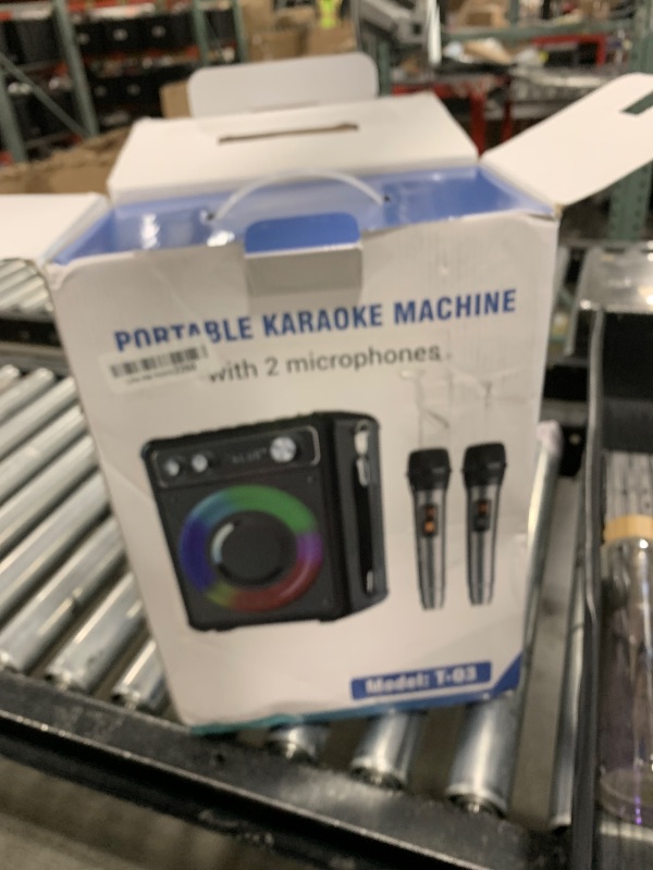 Photo 1 of VOSOCO Karaoke Machine, Portable Bluetooth Karaoke Speaker with 2 Wireless Microphones, PA System for Adults Kids with LED Lights & Echo Adjustment, Supports TWS/TF/USB/AUX for Home Party