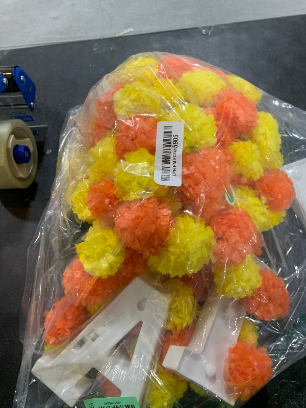 Photo 1 of 11pcs Marigold Garland for Decoration and Diwali Light up Letter Decoration 5 Feet Long Artificial Marigold Flower Garland with Bell for Mandir Decor Indian Hindu Pooja Room Light for Puja Party Decor