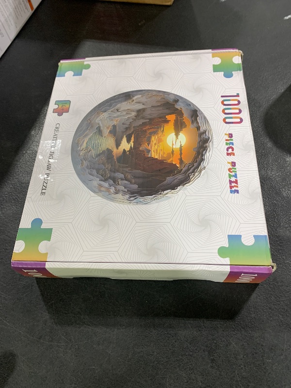 Photo 1 of 1000 Pieces Jigsaw Puzzle for Adults–3D Sunset Canyon, 26.6 x 26.6in Impossible Difficult Hard Challenging Jigsaw Puzzles, Perfect Christmas Birthday Party Home Decor Gift