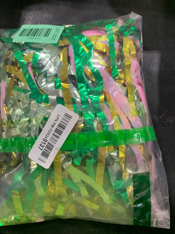 Photo 1 of 3P Sage-Green Pink-Gold Foil Fringe Metallic Tassel Garland, Tassels Banner Streamers for Parade Floats, Bachelorette, Wedding, Birthday, Halloween, Christmas, Bridal/Baby Shower Party Decorations