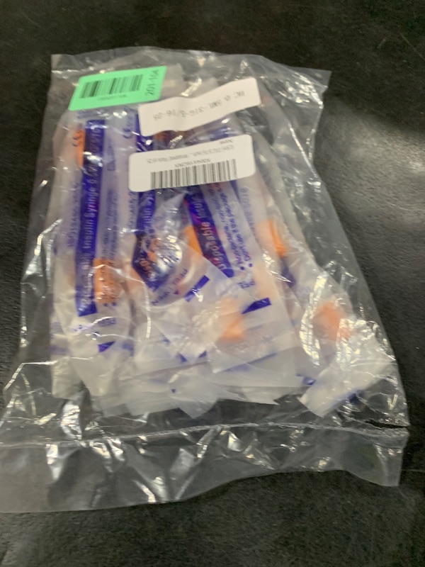 Photo 1 of 0.5ml 31G 5/16 Inch 8mm Syringe, Lab Syringes Individually Wrapped, Pack of 25