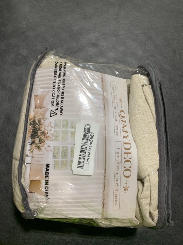 Photo 1 of 100% Blackout Curtains 84 Inch Length 2 Panels Set Farmhouse Style for Bedroom Windows/Living Room Thermal Insulated Neutral Boho Drapes Linen Blend Natural Ivory 7ft Long Hook Belt Pleated/Back Tab