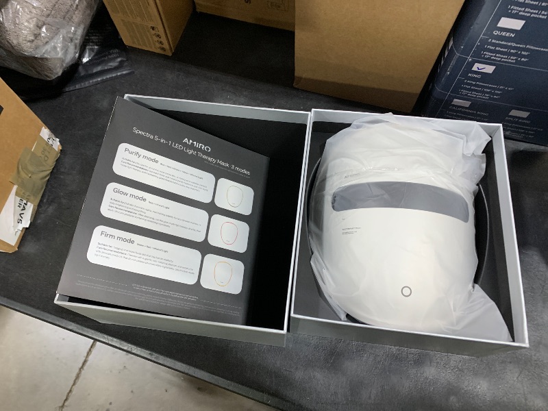 Photo 1 of AMIRO Spectra 5-in-1 Light Therapy Face Mask, Contour With Blue, Red, Green, Yellow, and Infrared Light, 3 Modes for Oily, Acne-Prone, and Sagging Skin, Skincare for Face, Silver