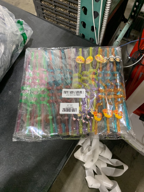 Photo 1 of 24 Demon Slayer Reusable Drinking Straws, Anime Themed Party Favors Birthday Decorations for Kids Girls Boys