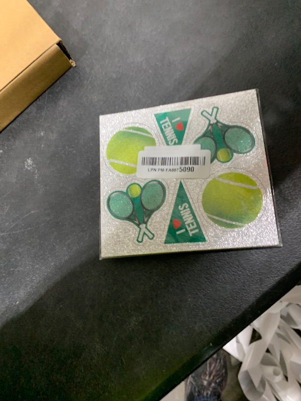 Photo 1 of 18pcs Green Glitter Tennis Ball Dessert Cupcake Topper Tennis Athletics Sport Theme Decor Supplies Boys Girls Happy Birthday Decorations