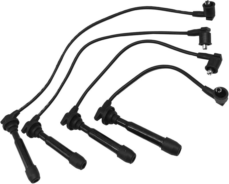 Photo 1 of 4 Ignition Spark Plug Cable Wire Set, 7mm, Compatible with Hyundai Tucson Sportage Kia Sou Tiburon Spectra Elantra Spectra5 1.8L 2.0L 1996-2012 OE# 27501-23B070 671-4239
