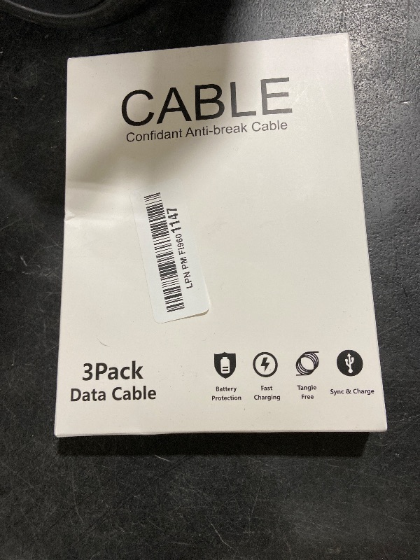 Photo 1 of 10 Ft iPhone Charger Cord 3Pack Long MFi Certified Lightning Cable 10 Feet Braided USB iPhone Charging Cord with Apple iPhone 14 13 12 11 Pro Max XS XR X 8 7 6 5 Plus iPad