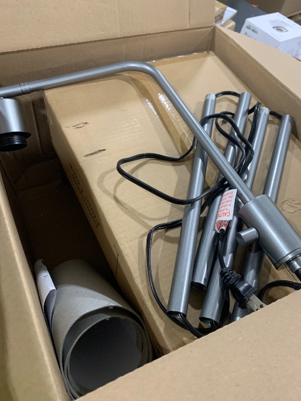 Photo 1 of ?Upgraded? Dimmable Floor Lamp, 1000 Lumens LED Edison Bulb Included, Arc Floor Lamps for Living Room Modern Standing Lamp with Linen Shade, Tall Lamps for Living Room Bedroom Office Dining Room-Grey