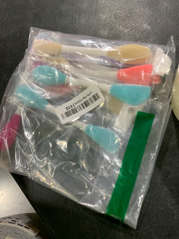 Photo 1 of 10 Pack Silicone Face Mask Applicator, 2 in 1 Double-Sided Facial Scrubber Brush Tool, Double-Head Manual Cleansing Brush for Deep Gentle Exfoliating