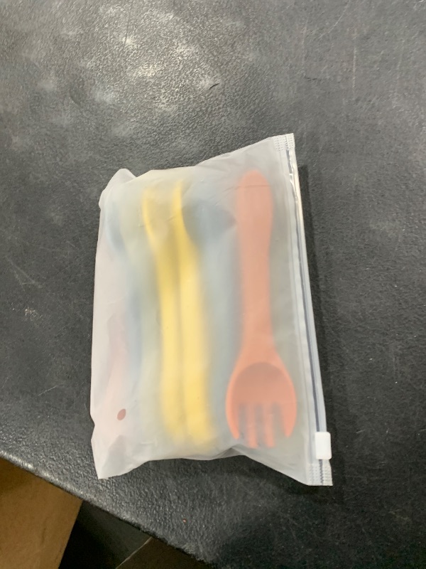 Photo 1 of 10 Pcs Silicone Baby Spoons and Forks, Chewable Utensils for Self-Feeding, Kids Utensils for Over 6 Months Babies