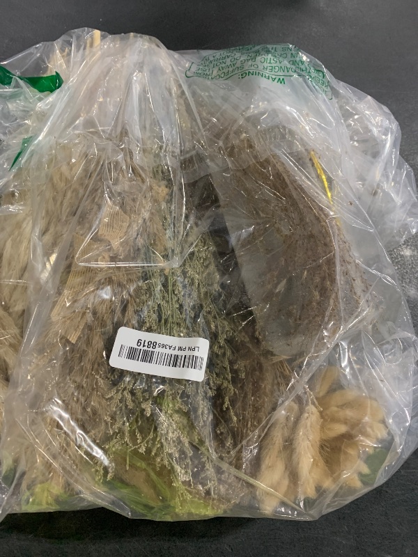 Photo 1 of 100Pcs Pampas Grass Boho Home Decor 17 inch Natural Dried Flowers-Pampas Grass Contains Bunny Tails White Pampas Brown Pampas.Boho Decor for Farmhouse Wedding Boho Wall Bathroom Office Kitchen…