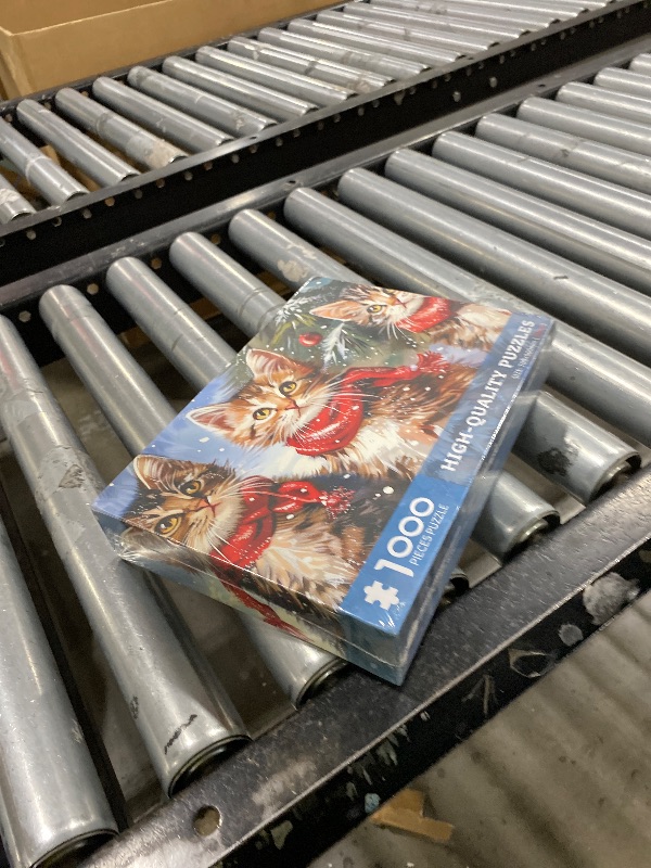 Photo 1 of 1000 Piece Puzzle for Adults, Christmas Snowy Night Puzzles 1000 Pieces, Enchanting Christmas Eve Puzzles for Adults, Aurora Cabin Jigsaw Puzzle Vacation Challenging Gift for Family Friends