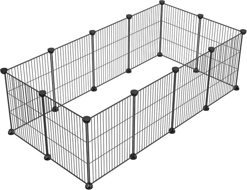 Photo 1 of 
LURIVA DIY Small Animal Playpen, Pet Playpen, Guinea Pig Cages, Rabbit Playpen, Dog Puppy Playpen, Indoor Metal Wire Yard Fence, 15 X 12 Inch, 12 Panels, Black