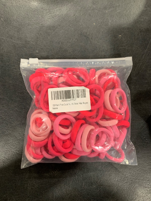 Photo 1 of 100 Pack Pink Color Nylon Elastics Hair Bands for Baby Girls' Small Hair Ropes