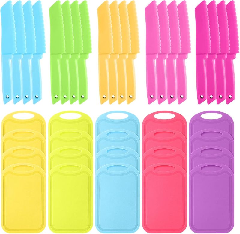 Photo 1 of ***STOCK PHOTO FOR REFERENCE. SIMILAR ITEM***
Kids Cutting Board and Knife Set Kids Plastic Safe Knives Toddler Cutting Board Colorful Toddler Cooking Utensils for Salad Fruit Vegetables
