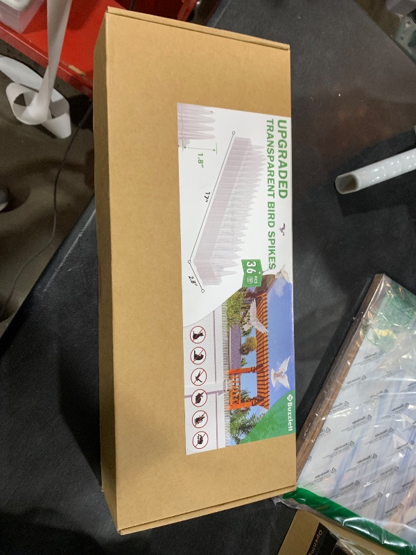 Photo 1 of 3 BUZZLETT 36 Pack Upgraded Clear PVC Bird Spikes, Covers 51 Feet(15.5m), Keep Birds Away and Keep Birds from Building Nest, Long Deterrent Spikes Keep Pigeon Squirrel Cats and Other Animals Away