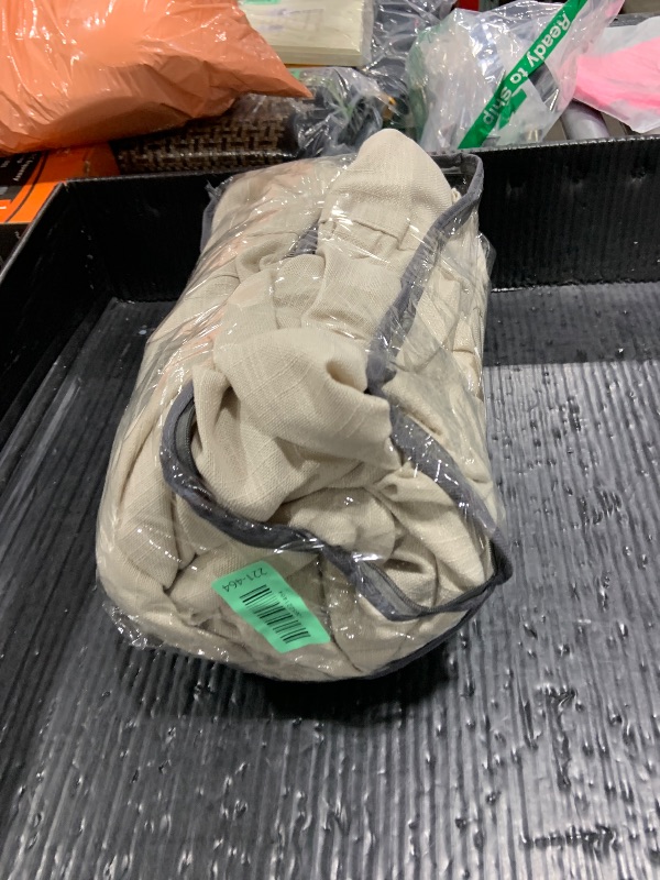 Photo 1 of Seeluck Extra Wide Pinch Pleat Curtains 120 Inches Long for Patio Sliding Glass Door Beige Linen 70 Inch Wide Curtain Memory Trained Pleated Drapes Hooks Rings 70x120 Curtain for Large Window 1 Panel