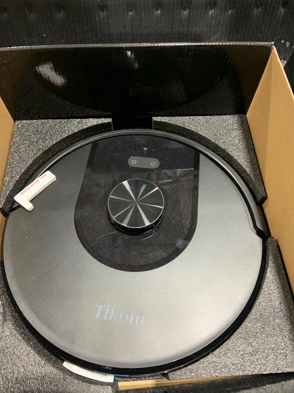 Photo 1 of Tikom Robot Vacuum and Mop, 6000Pa Robotic Vacuum Cleaner with Self-Emptying Base, 90 Days Capacity, LiDAR Navigation, Home Mapping, Ideal for Pet Hair, Hard Floors, Carpet (L8000 Plus)