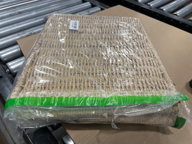 Photo 1 of Jingmore 1 Pack Paper Rope File Box Organizers Collapsible Letter Size Filing Cabinet with Lid Woven Hanging File Basket Portable Decorative Document Storage Box for Office/Decor/Home (Letter Size)