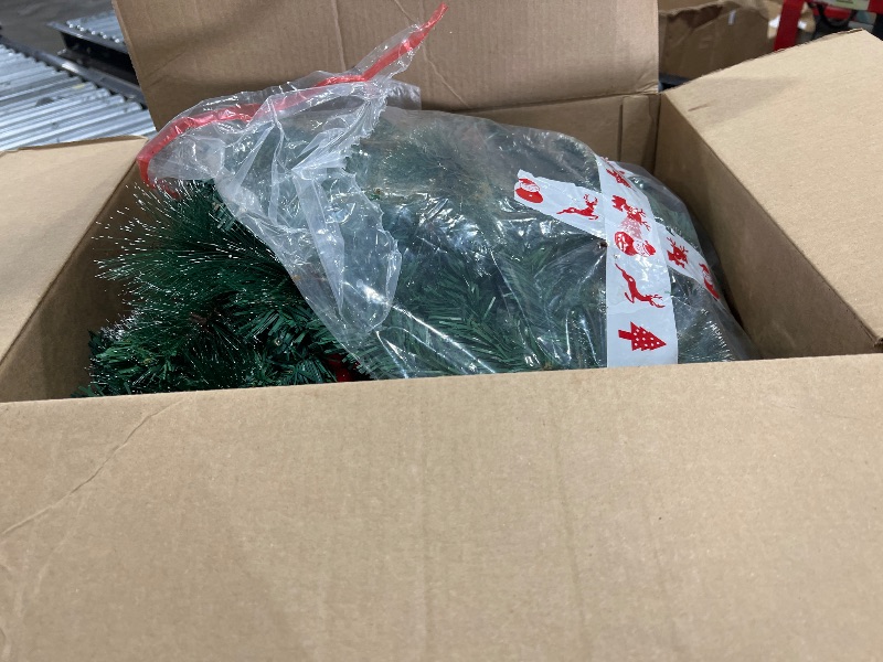 Photo 1 of Christmas Garland with Lights, 9ft 30LED Battery Operated Garland Decorated with Pine Cones, Berry, Artificial Snowy Pine, Indoor & Outdoor Xmas Garland for Stairs Fireplace Door Fences