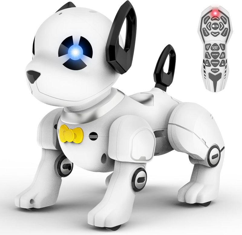 Photo 1 of ****STOCK PHOTO AS REFERENCE****

Remote Control Robot Dog Toy, RC Dog Programmable Smart Interactive Robotic Pets, RC Stunt Robot Toys Imitates Animals Music Dancing Handstand Push-up Follow Functions for Boys Girls Toy White Silver