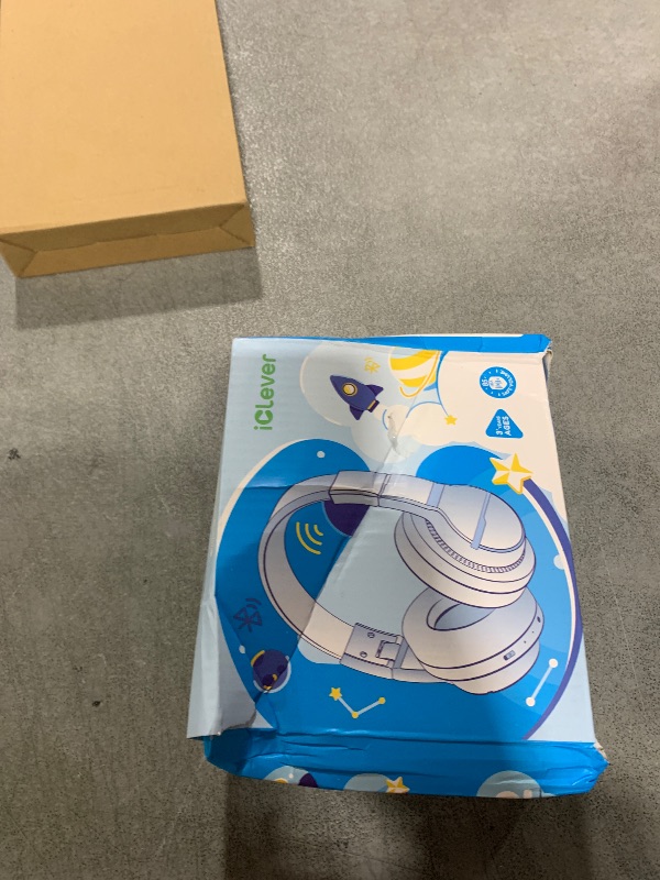 Photo 1 of iClever BTH12 Kids Bluetooth Headphones,Colorful LED Lights Kids Headphones Wireless,74/85dBA Safe Volume,85H Playtime,Fast Charging,Bluetooth 5.2,Over Ear,Built-in Mic for iPad/Tablet/Airplane,Blue