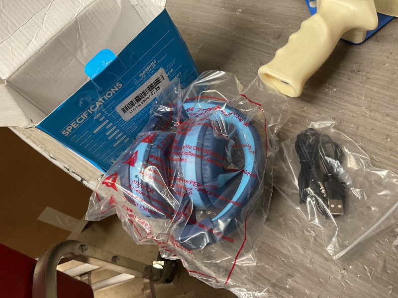 Photo 1 of iClever BTH12 Kids Bluetooth Headphones,Colorful LED Lights Kids Headphones Wireless,74/85dBA Safe Volume,85H Playtime,Fast Charging,Bluetooth 5.2,Over Ear,Built-in Mic for iPad/Tablet/Airplane,Blue