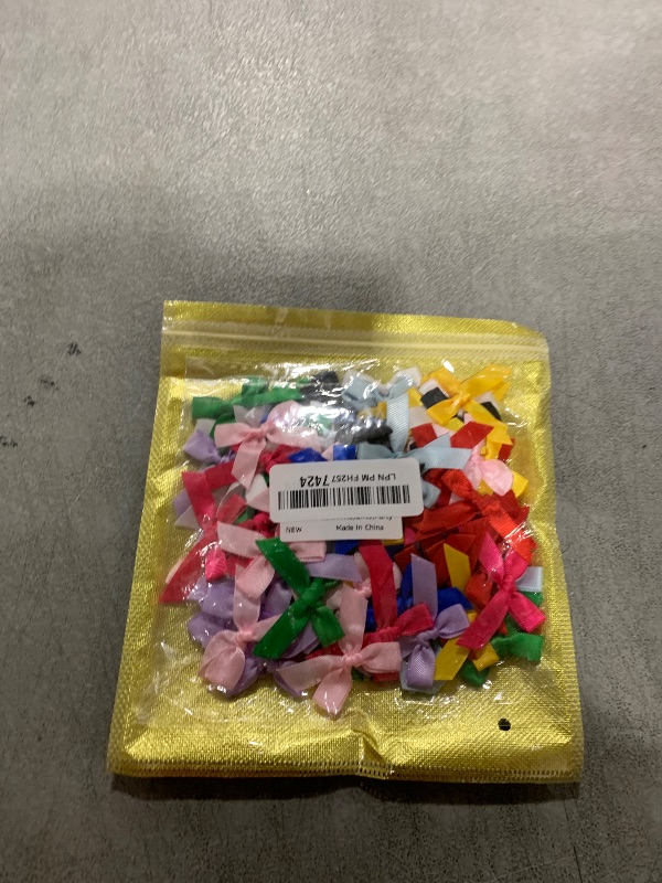 Photo 1 of 100PCS Tinkrstuff Colorful Mini Bows for Crafts, 1.5*2" Fabric Small Bows for Decoration,Satin Ribbon Tiny Bow for Clothes Ornament, Christmas Tree Bows &Thanksgiving Gifts Party Cake Balloon Treats