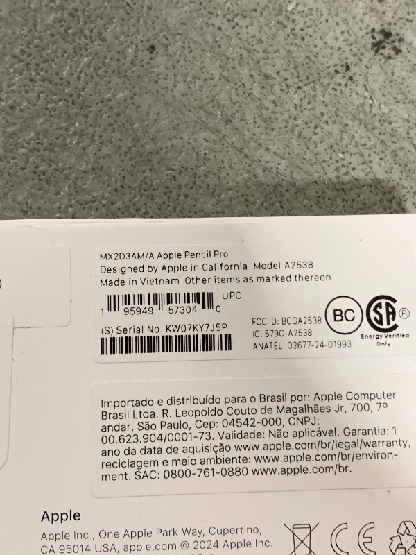 Photo 1 of Apple Pencil Pro: Latest Model - Device Compatibility Check Required - Pixel-Perfect Precision, Tilt and Pressure Sensitivity, Ideal for Note-Taking, Drawing, and Art. Charges and Pairs Magnetically