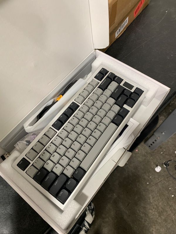 Photo 1 of Mechanical Keyboard, Chilkey ND75 LP Gaming Keyboard Wireless with LCD Screen, Bluetooth/2.4G/USB-C, Hot Swappable Per-Key RGB Custom, UltraThin Front, Wrist Rest Design, Full-Aluminum, PC/Mac Support