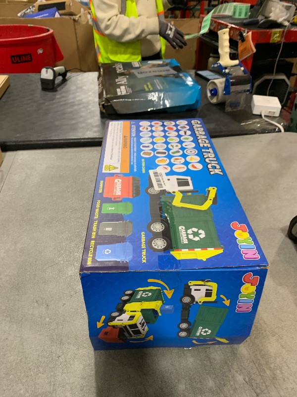 Photo 1 of JOYIN Large Friction Powered Garbage Truck Toy Set, Includes Dumpster, Trash Bins, and Learning Cards for Kids, Boy Toys Birthday Gift for Boys Girls Kids Toddler Gift for Christmas