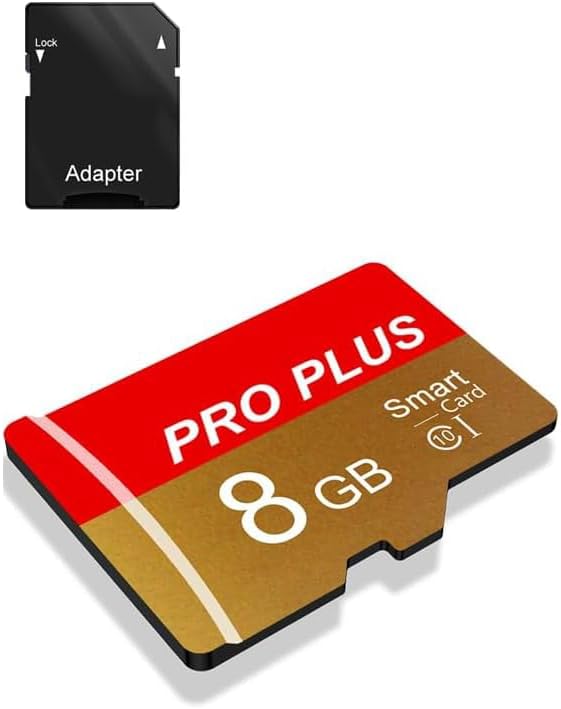 Photo 1 of  TF Card 8GB with Adapter, High Speed Memory Card, UHS-I C10 A1 Memory TF Card for Tablet/Mobile Phone/Camera/Car Audio/Game Console (TF162 Red Gold 8GB)
