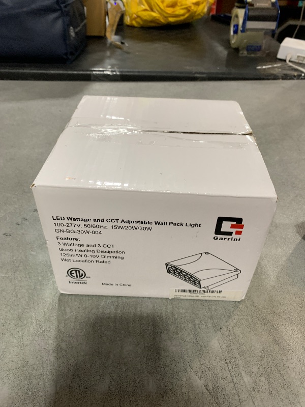 Photo 1 of Garrini 60W Dusk to Dawn LED Wall Pack Light, Photocell Sensor for Outdoor Lights, 3 Wattage Options, 3 CCT Options, Wall Light Security Fixture for Garage, Warehouse 100-277V, ETL Listed (30W)