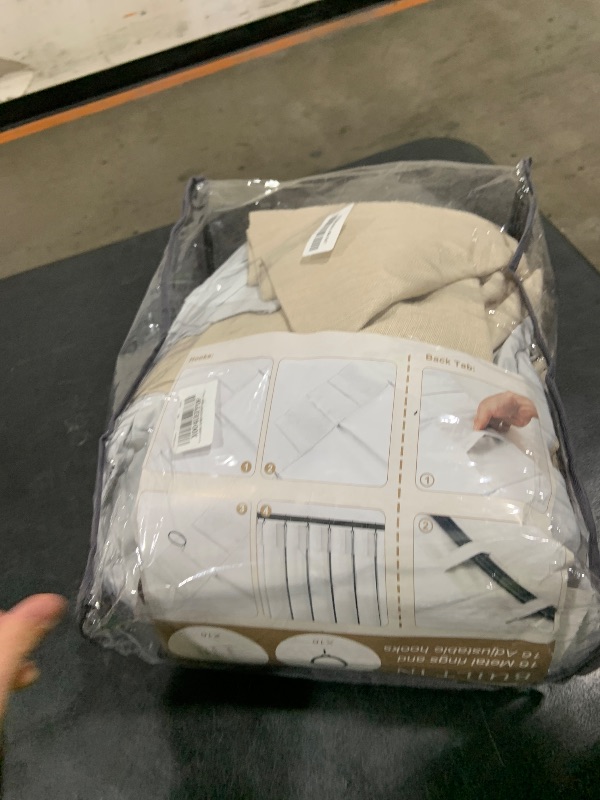 Photo 1 of Blackout 70 Inch Extra Wide Floor to Length Curtains 108 Inches Long for Living Room, Memory Shape Pinch Pleat Natural Color 2 Layer Linen Blend Thermal Modern Curtain 9 FT Length Tall Drapes 2 Panels