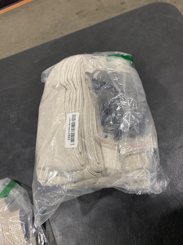 Photo 1 of 100% Blackout Curtains 84 Inch Length 2 Panels Set Farmhouse Style for Bedroom Windows/Living Room Thermal Insulated Neutral Boho Drapes Linen Blend Natural Ivory 7ft Long Hook Belt Pleated/Back Tab