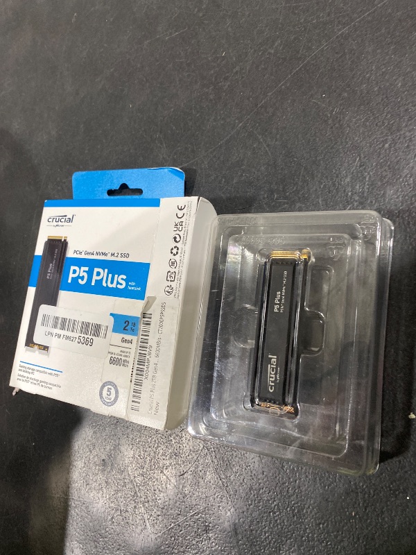 Photo 1 of Crucial P5 Plus 2TB Gen4 NVMe M.2 SSD Internal Gaming SSD with Heatsink, Compatible with PlayStation 5(PS5) - up to 6600MB/s - CT2000P5PSSD5