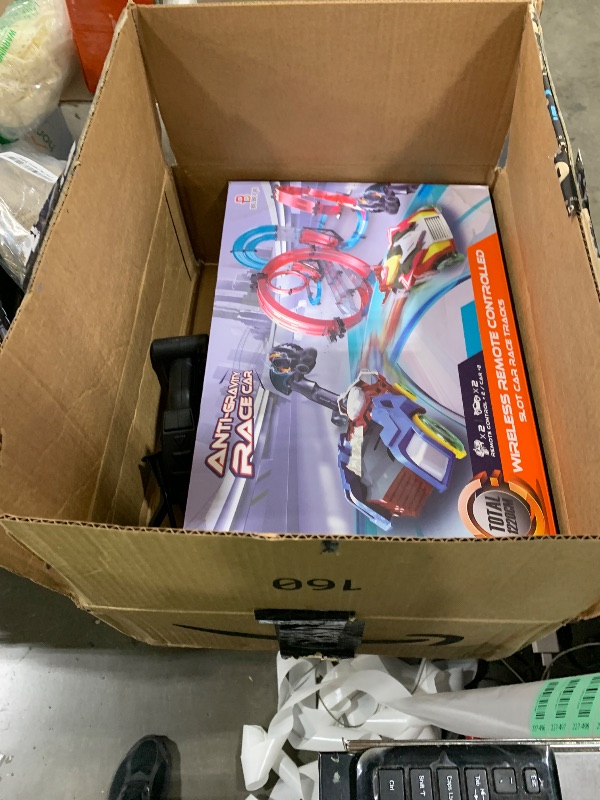 Photo 1 of Slot Car Race Track Sets Dual-Player Electric Remote Control Cars Rechargable Magnetic Cars Racing Game with Hand Controllers Circular Overpass Track Birthday Toys for Boys Kids 6 7 8-12