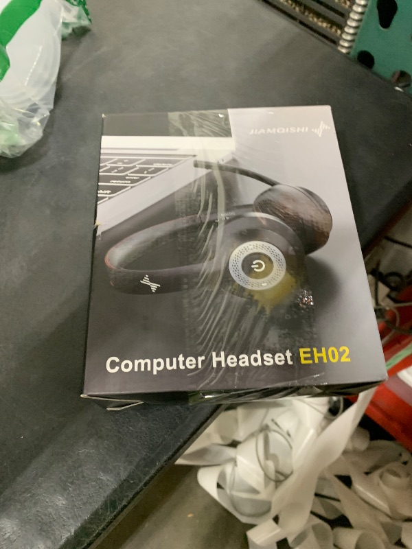 Photo 1 of JIAMQISHI Wireless Headset with Mic for Work, Bluetooth V5.2 Headphones with AI Noise Cancelling Microphone, USB Dongle, Clear Calls & Mic Mute, for Laptop, PC, iPhone & Android Phones