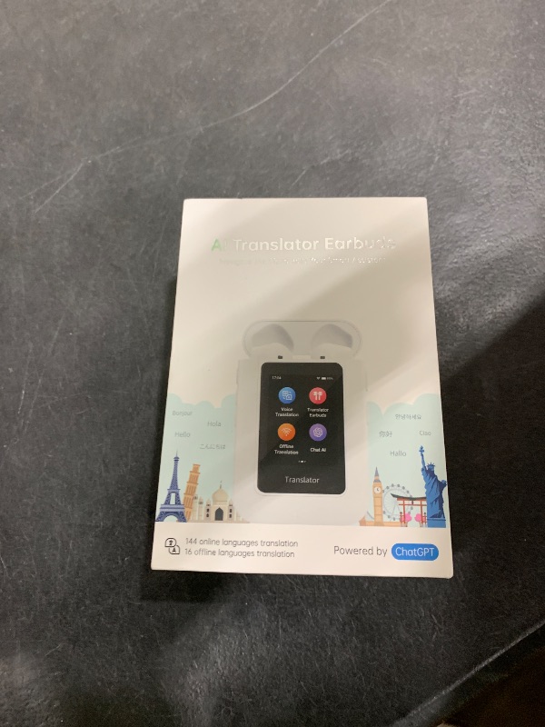 Photo 1 of ANFIER A8 AI Translator Earbuds 2025 Model ChatGPT Offline Translation Earbuds Real Time No APP Required Independent Use Language Translator Device for 144 Languages for Business Travel and Daily Use